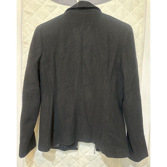Wool Cashmere Jacket Short Black Zip Pockets Size 4 Coat Ann Taylor Women's - Picture 2 of 3